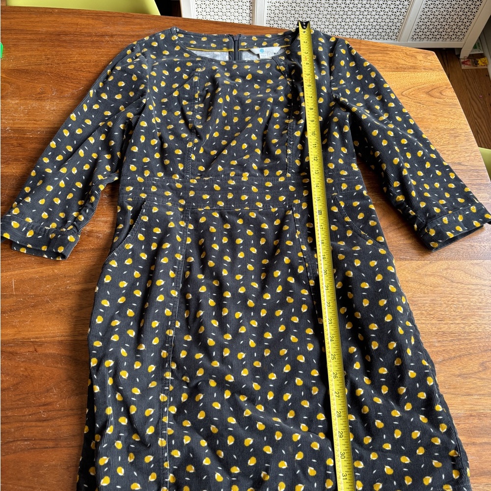 Charcoal and yellow Boden Corduroy Dress